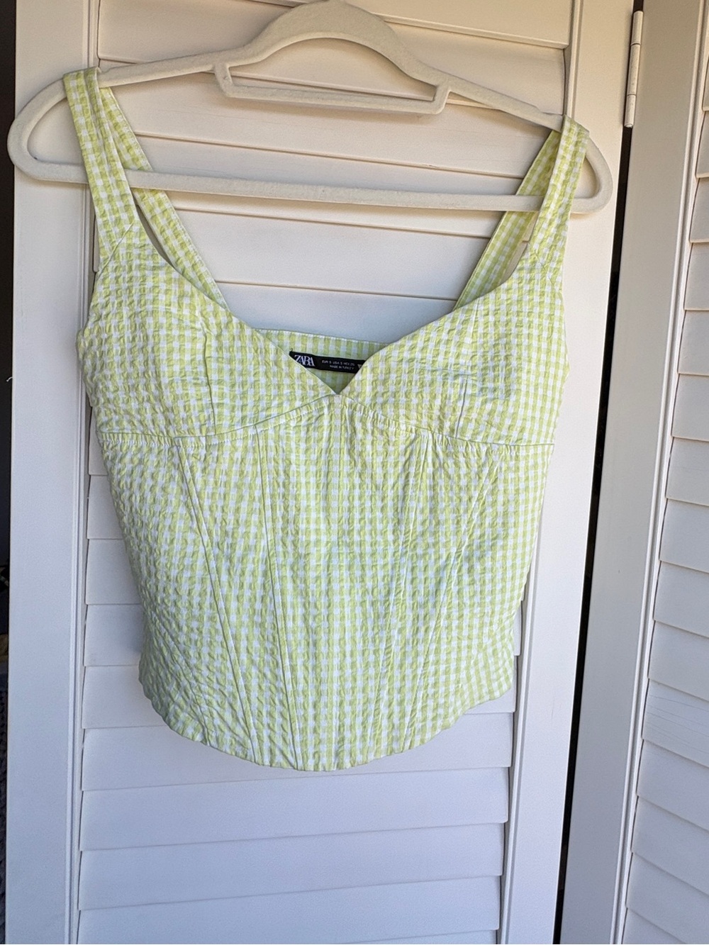 Light Green Seersucker Tank Top